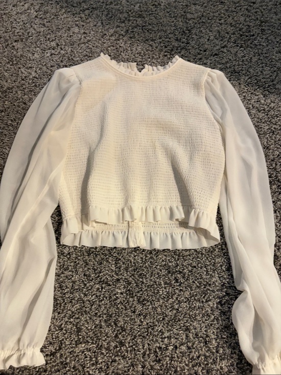 Wilfred Tops - Wilfred Cream Ruffle Trim Long Sleeve Blouse